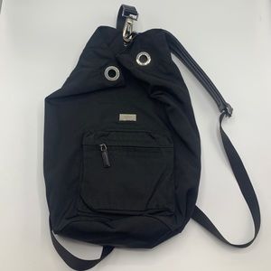 Black Nylon Gucci Backpack with leather accents!